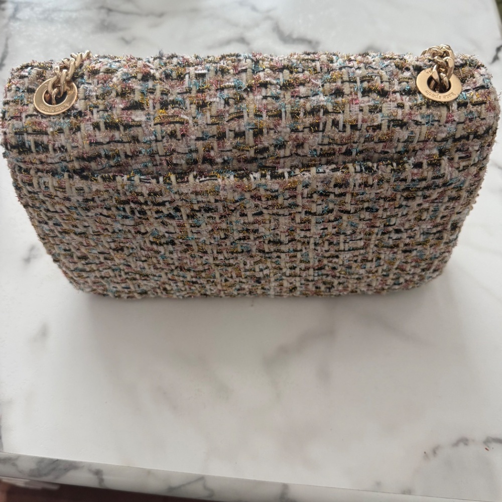 Kate Spade Outlet Tweed Shoulder Bag | Turn Lock | Chain Strap - Picture 5 of 5